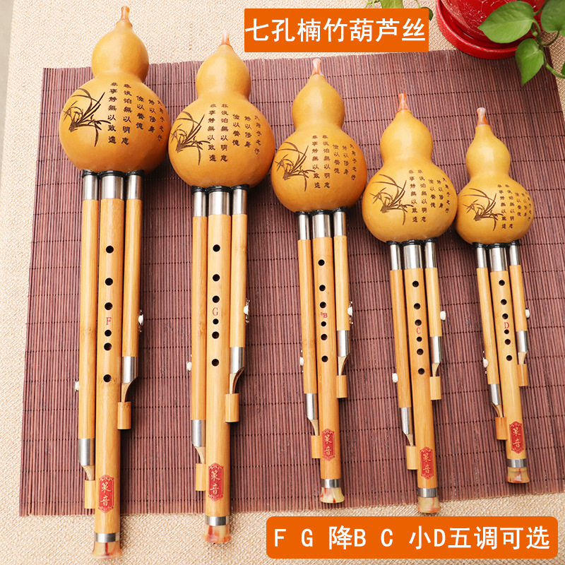 Musical Instrument You Blow Into - Nanzhu kalebas zijden muziekinstrument, FG platte