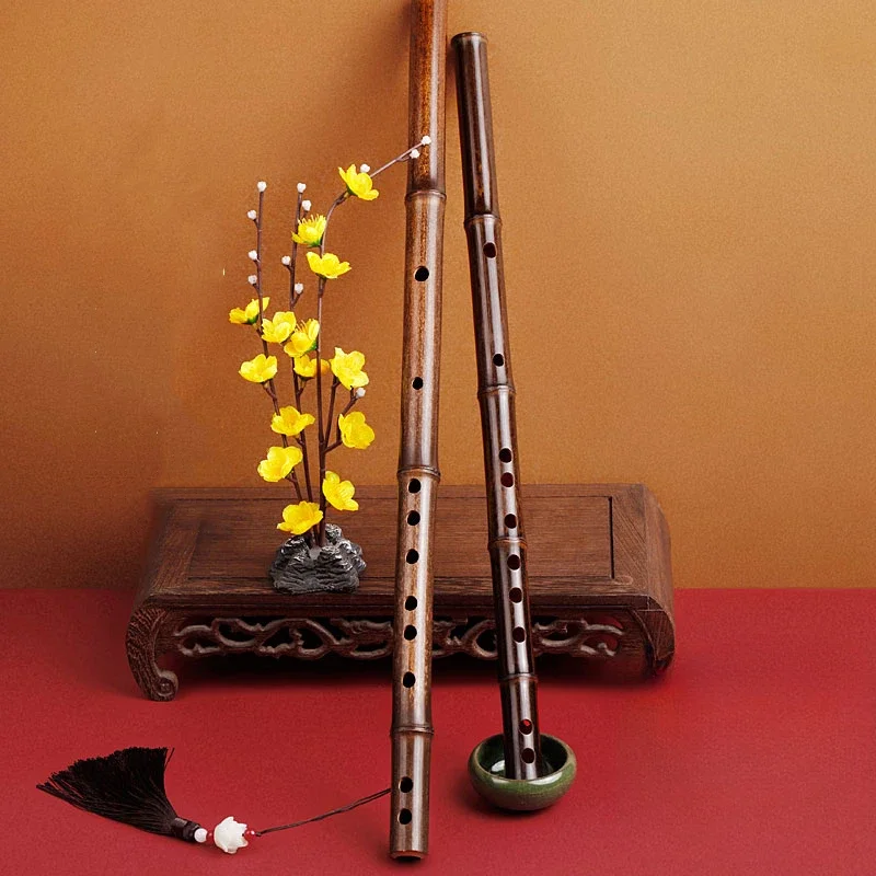 Shakuhachi Bamboo Flute - Paars Bamboefluit Instrument Volwassenen Professionele Traversa